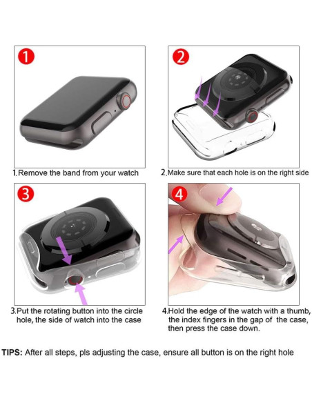 Funda Protectora TPU para Apple Watch 40mm Julk 2-Pack HD