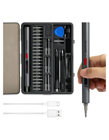 Mini destornillador eléctrico SDHYGJ CS0702A con luz LED