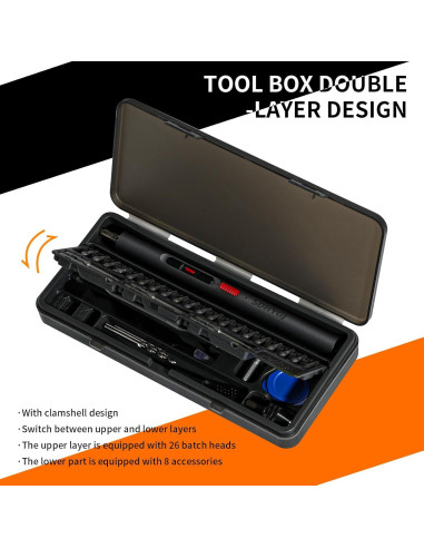 Mini destornillador eléctrico SDHYGJ CS0702A con luz LED