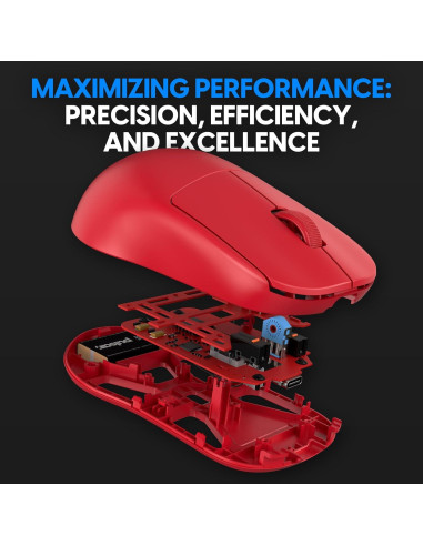 Ratón Gaming Inalámbrico Pulsar X2H Mini Rojo 26000 DPI