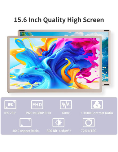 Extensor de Pantalla Laptomo S6 15.6" FHD 1080P Portátil