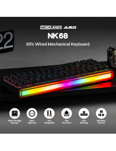 Teclado Mecánico Compacto AJAZZ NK68 con Cable USB-C - Negro 2