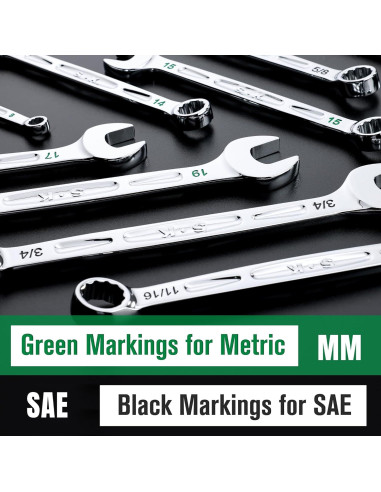 Juego de Llaves Combinadas SK 23 Piezas 8 a 19 mm y SAE