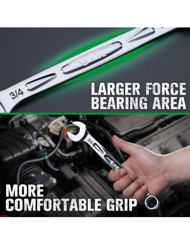 Juego de Llaves Combinadas SK 23 Piezas 8 a 19 mm y SAE