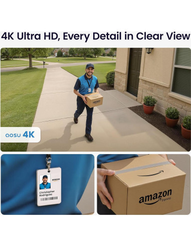 Sistema de Cámaras de Seguridad AOSU 4K Inalámbricas Kit 4