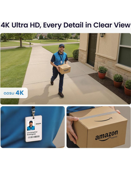 Sistema de Cámaras de Seguridad AOSU 4K Inalámbricas Kit 4