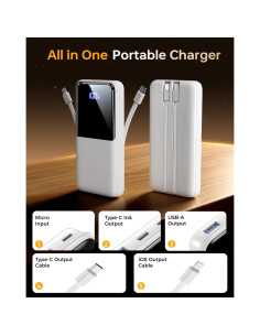 Cargador Portátil Power Bank CFIAI 15000mAh Carga Rápida 22.5W 2