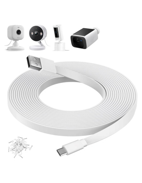 Cable de Alimentación USB C 15M para Cámaras de Seguridad