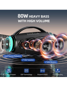 Altavoz Bluetooth ZEALOT S97 80W Impermeable IPX6 12H 2