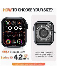 Funda Impermeable Goton para Apple Watch 40-49mm, Negro Mate 2