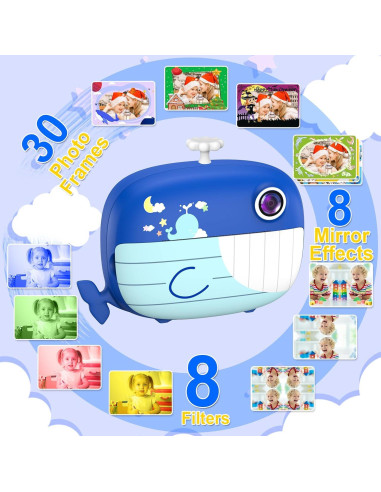 Cámara Instantánea Digital para Niños USHINING 1080P 32GB