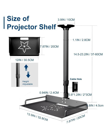 Soporte de Techo Universal para Proyector 2-Be-Best Ajustable