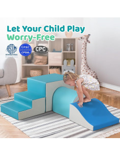 Bloques de Escalada de Espuma Sumbababy 4 Piezas con Túnel 2