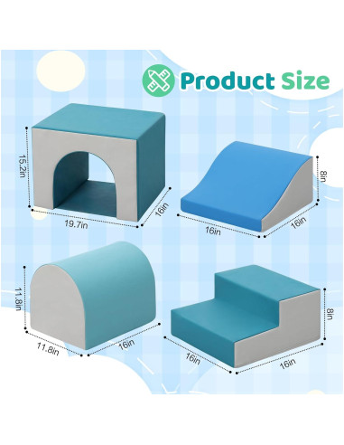 Bloques de Escalada de Espuma Sumbababy 4 Piezas con Túnel