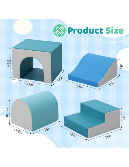 Bloques de Escalada de Espuma Sumbababy 4 Piezas con Túnel