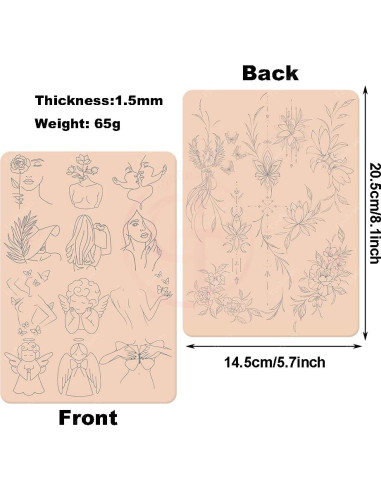 Piel de Tatuaje Pequeña Doble Cara TgoBeauty 1.5mm Rosa