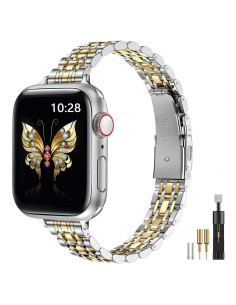 Banda de Metal Slim MioHHR para Apple Watch 38-42mm Plata/Oro
