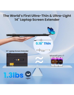 Extensor de Pantalla Portátil Hyangin S8 14" FHD 1080P 2