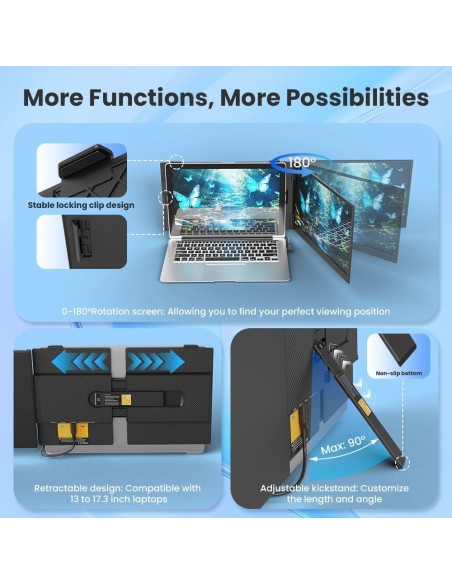 Extensor de Pantalla Portátil Hyangin S8 14" FHD 1080P