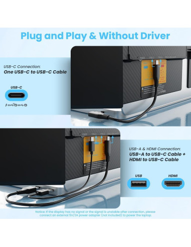 Extensor de Pantalla Portátil Hyangin S8 14" FHD 1080P