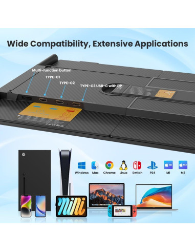 Extensor de Pantalla Portátil Hyangin S8 14" FHD 1080P