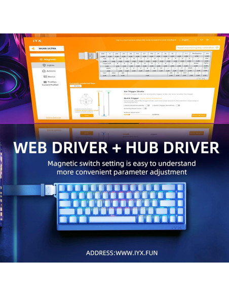Teclado IROK MU68 Ultra RGB Mecánico Compacto 68 Teclas