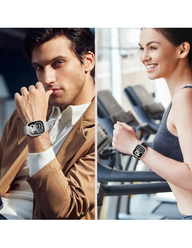 Funda de metal Amizee para Apple Watch 46mm Serie 10 Plata