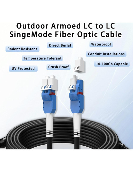 Cable de fibra óptica blindado LC a LC 1M G657.A2 LSZH
