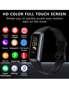 Rastreador de Fitness ZKSSGY C60 con Monitor de Frecuencia Cardíaca y Oxígeno 2