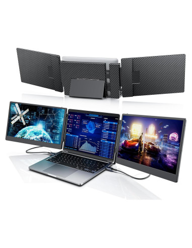 Monitor Portátil Triple 14" Laptomo 1080P FHD IPS USB-C