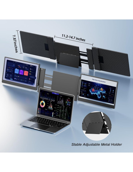 Monitor Portátil Triple 14" Laptomo 1080P FHD IPS USB-C