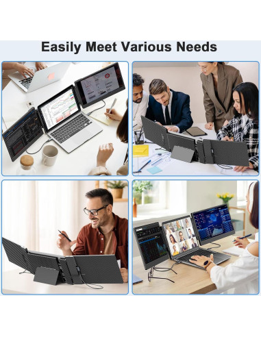Monitor Portátil Triple 14" Laptomo 1080P FHD IPS USB-C