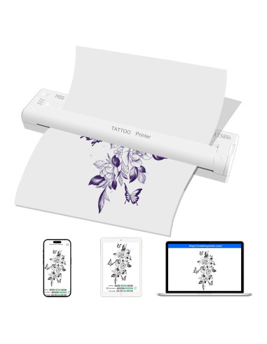 Impresora de Plantillas de Tatuaje YILONG ATS886 Inalámbrica Bluetooth