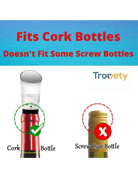 Aereador de Vino Trovety 2 en 1 - Pico Vertedor y Oxigenador