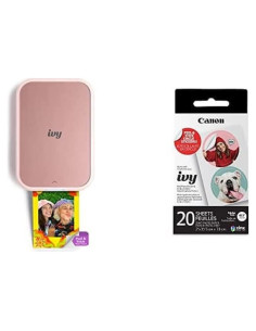 Impresora de Fotos Mini Canon Ivy 2 Rosa + 20 Hojas ZINK
