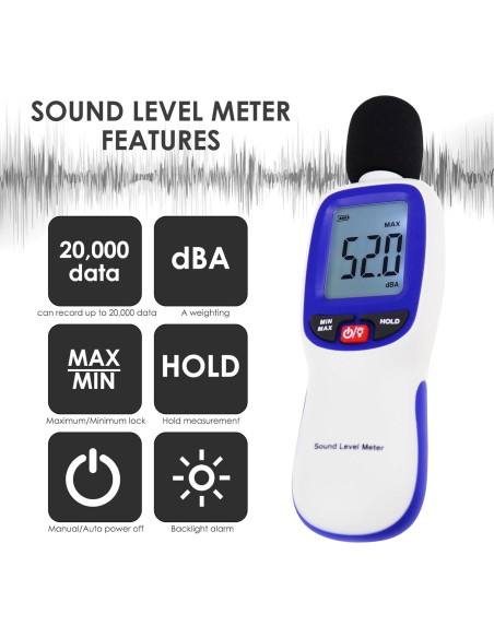 Medidor de Sonido Inalámbrico Danoplus DP-379 30-130 dBA