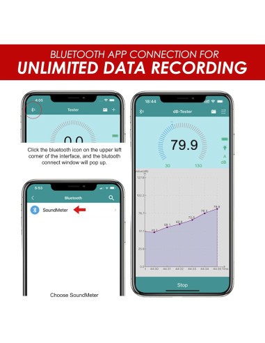 Medidor de Sonido Inalámbrico Danoplus DP-379 30-130 dBA