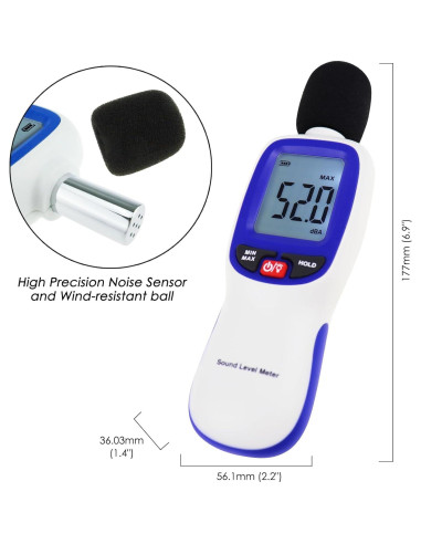 Medidor de Sonido Inalámbrico Danoplus DP-379 30-130 dBA