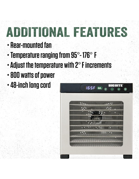 Deshidratador de Alimentos LEM 10 Bandejas Acero Inoxidable