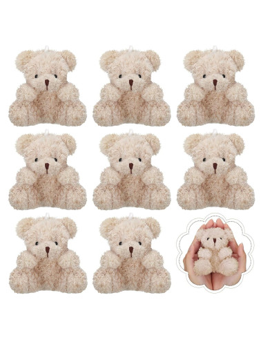 Threan 8 Mini Ositos de Peluche Suaves 10 cm para Regalo
