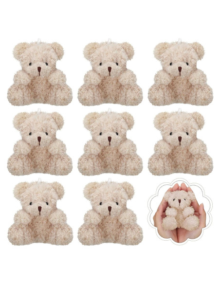 Threan 8 Mini Ositos de Peluche Suaves 10 cm para Regalo