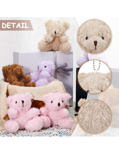 Threan 8 Mini Ositos de Peluche Suaves 10 cm para Regalo