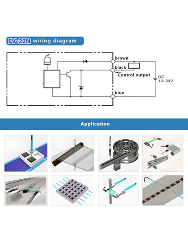 Amplificador de fibra óptica AKINLOAF FV-22N, sensor de proximidad