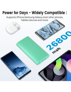 Cargador Portátil 26800mAh Dongguan con Carga Rápida USB-C Verde 2