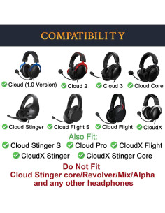 Almohadillas de Tela SOULWIT para Auriculares HyperX Cloud - Negro 2