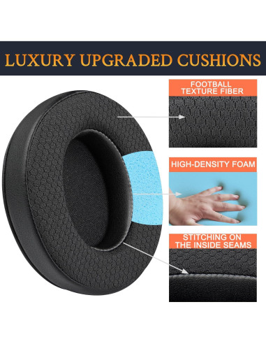 Almohadillas de Tela SOULWIT para Auriculares HyperX Cloud - Negro