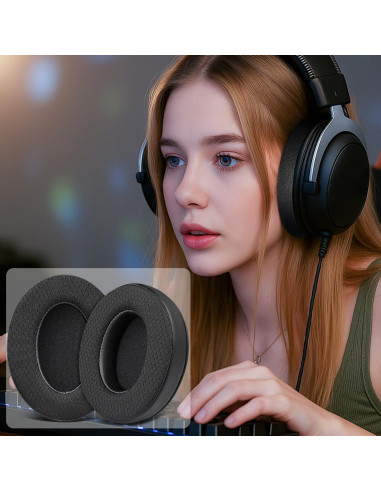 Almohadillas de Tela SOULWIT para Auriculares HyperX Cloud - Negro