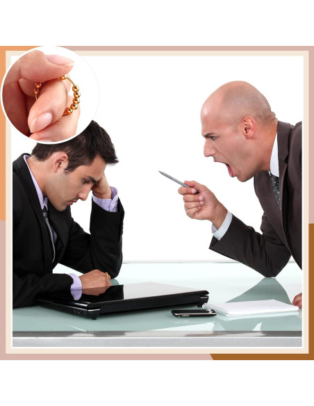 Yinkin 30 Anillos Antiestrés Ajustables de Acero Inoxidable Dorado