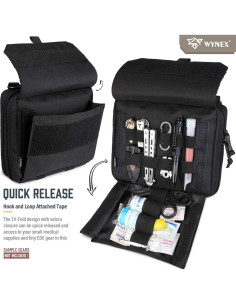 Bolsa Administrativa Táctica WYNEX Nylon 1000D Negro EDC 2