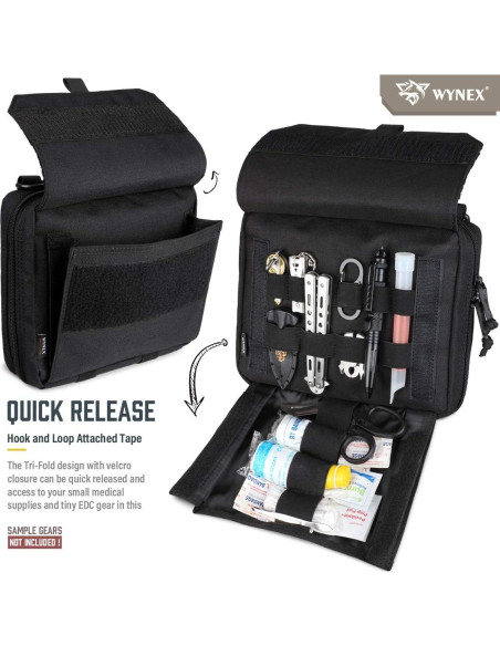 Bolsa Administrativa Táctica WYNEX Nylon 1000D Negro EDC